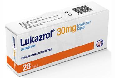 LUKAZROL 30 mg enterik sert 28 kapsül kutu görseli