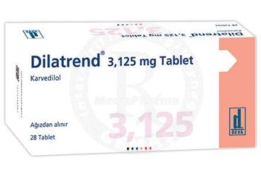 DILATREND 3.125 mg tablet (28 tablet) kutu görseli