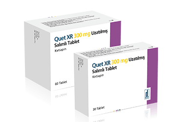 QUET XR 300 mg uzatılmış salınımlı 30 tablet kutu görseli