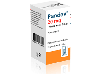 PANDEV 20 mg 28 enterik kaplı tablet kutu görseli