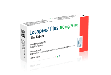 LOSAPRES PLUS 100/25 mg 28 film tablet kutu görseli