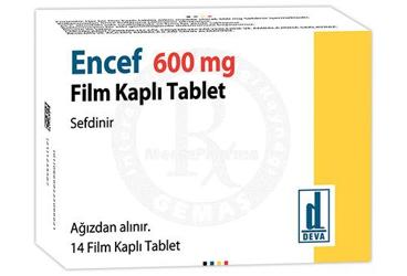 ENCEF 600 mg film kaplı tablet (14 tablet) kutu görseli