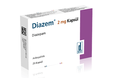 DIAZEM 2 mg 25 kapsül kutu görseli