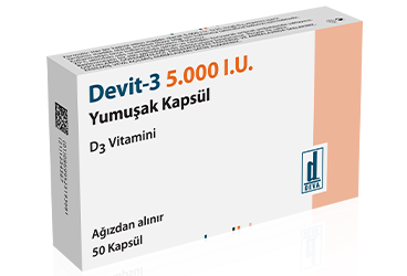 DEVIT-3 5.000 I.U. yumusak (50 kapsül) kutu görseli