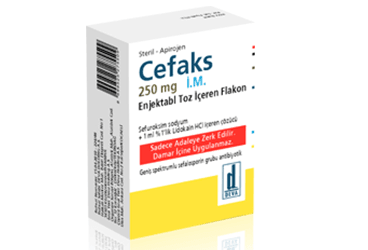 CEFAKS 250 mg IM enj. toz içeren flakon kutu görseli