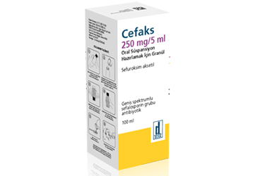 CEFAKS 250 mg/5 ml 100 ml oral süspansiyon hazırlamak için granül kutu görseli