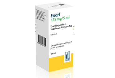 ENCEF 125 mg/5ml 100 ml oral süspansiyon için kuru toz kutu görseli