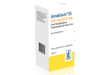 AMOKLAVIN ES 600/42.9 mg oral süspansiyon için kuru toz 100 ml kutu görseli