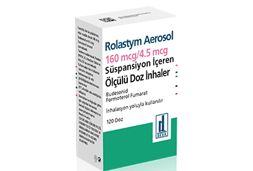 ROLASTYM aerosol 160 mcg/4.5 mcg ölçülü 60 doz inhaler kutu görseli