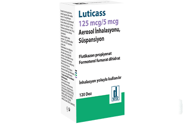 LUTICASS 125 mcg/ 5 mcg aerosol inhalasyonU. süspansiyon (120 doz) kutu görseli