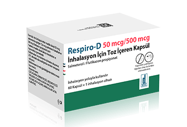 RESPIRO-D 50 mcg/500 mcg inhilasyon için toz içeren kapsül kutu görseli