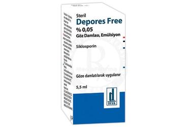 DEPORES FREE %0.05 göz damlası emülsiyon (5.5 ml) kutu görseli