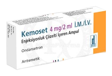 KEMOSET 4 mg/2 ml IM/IV enjeksiyonluk çözelti içeren ampül (5 adet) kutu görseli