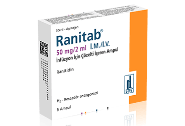 RANITAB 50 mg/2 ml 5 ampül kutu görseli