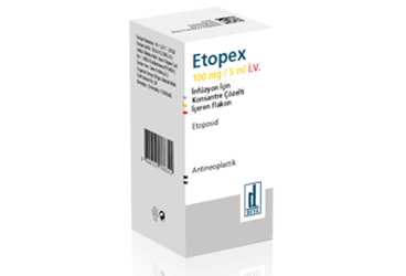 ETOPEX 100 mg/5 ml IV inf. için kon.çöz.içeren flakon kutu görseli