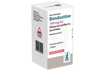 BENDUSTINE 100 mg IV infüzyon için liyofilize toz içeren flakon kutu görseli