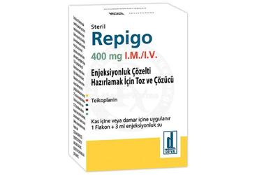 REPIGO 400 mg I.M./I.V enjeksiyonluk çözelti hazırlamak için toz ve çözücü kutu görseli