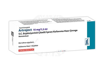 ARTROJEC 15 mg/1.5 ml S.C. enjeksiyonluk çözelti içeren kullanıma hazır 1 şırınga kutu görseli