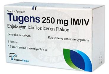 TUGENS 250 mg IM/IV enjeksiyon için toz içeren 1 flakon { Pharmavision } kutu görseli