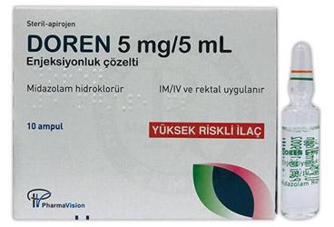 DOREN 5mg/5ml enj.çöz.içeren 10 ampül kutu görseli