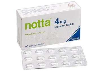 NOTTA 4 mg 90 çiğneme tableti kutu görseli