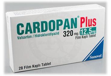 CARDOPAN PLUS 320/12.5 mg 28 film kaplı tablet kutu görseli