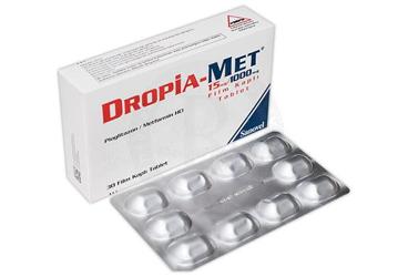 DROPIA-MET 15 mg/1000 mg film kaplı tablet (30 film kaplı tablet) kutu görseli
