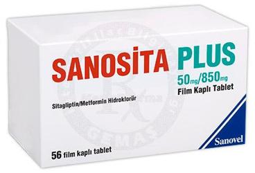 SANOSITA PLUS 50 mg/850 mg film kaplı tablet (56 tablet) kutu görseli