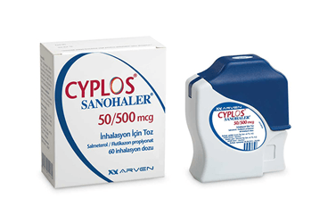 CYPLOS SANOHALER 50/500 mcg inhilasyon için toz 60 doz {Sanovel} kutu görseli