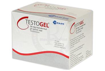 TESTOGEL 50 mg transdermal jel içeren saşe (30 saşe) kutu görseli