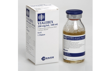 VIALEBEX 200 mg/ml 100 ml infüzyon için solüsyon içeren flakon kutu görseli