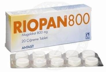 RIOPAN 800 mg 20 çiğneme tableti kutu görseli