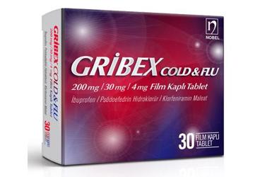 GRIBEX COLD & FLU 200 mg/30 mg/4 mg film kaplı tablet (30 tablet) kutu görseli