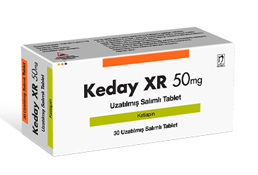KEDAY XR 50 mg uzatılmış salınımlı 30 tablet kutu görseli