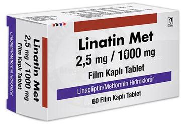 LINATIN MET 2.5 mg/1000 mg film kaplı tablet (60 tablet) kutu görseli