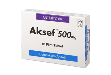 AKSEF 500 mg 10 film tablet kutu görseli