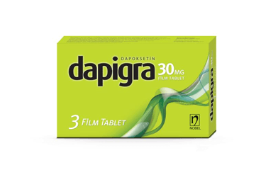 DAPIGRA 30 mg 3 film tablet { Nobel İlaç } kutu görseli