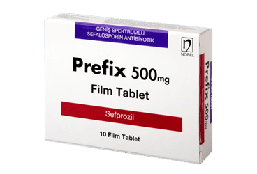 PREFIX 500 mg 10 film tablet kutu görseli