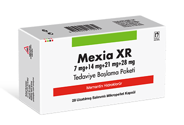 MEXIA XR Tedaviye baslama paketi 28 uzatılmış salınımlı mikropellet kapsül kutu görseli