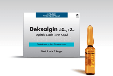 DEKSALGIN 50mg/2ml enjektabl çözelti içeren 6 ampül { Nobel İlaç } kutu görseli