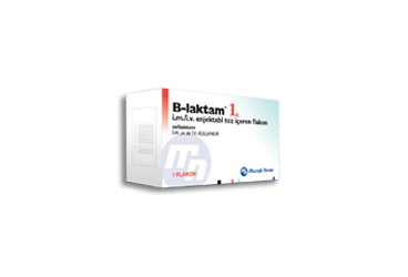 B-LAKTAM 1 gr IM/IV enjektabl toz içeren flakon kutu görseli