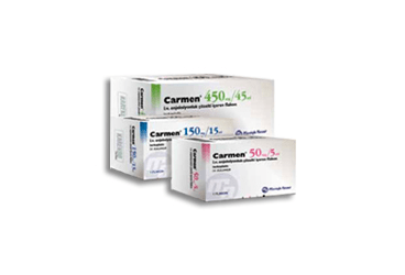 CARMEN 450 mg/45 ml enjeksiyonluk çözelti içeren flakon kutu görseli