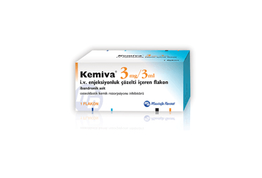 KEMIVA 3 mg/3 ml IV enjeksiyonluk çözelti içeren 5 flakon kutu görseli