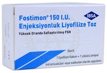 FOSTIMON 150 IU IM/SC enj. için liyofilize toz içeren 1 flakon {Ali} kutu görseli
