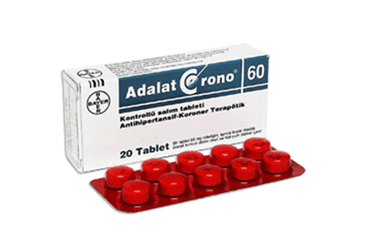 ADALAT CRONO 60 mg 20 kontrollü salım tableti kutu görseli