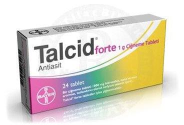 TALCID FORTE 1 gr 24 çiğneme tableti kutu görseli