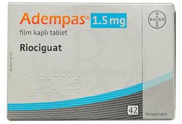 ADEMPAS 1.5 mg 42 film kaplı tablet kutu görseli