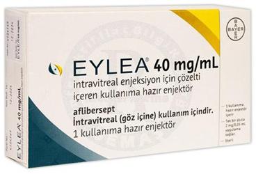EYLEA 40 mg/ml intravitreal enjeksiyon için çözelti içeren kullanıma hazır enjektör (1 adet) kutu görseli