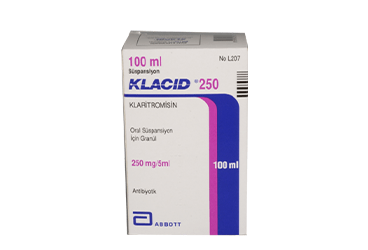 KLACID 250 mg/5 ml oral süspansiyon için granül 100 ml kutu görseli