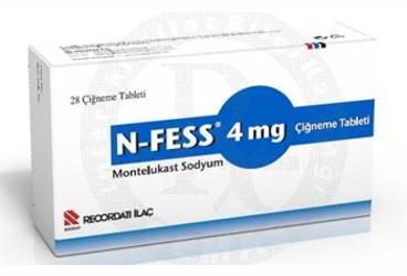 N-FESS 4 mg 28 çiğneme tablet kutu görseli
